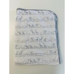 Cloud Island Gray and White Animal Print Blanket